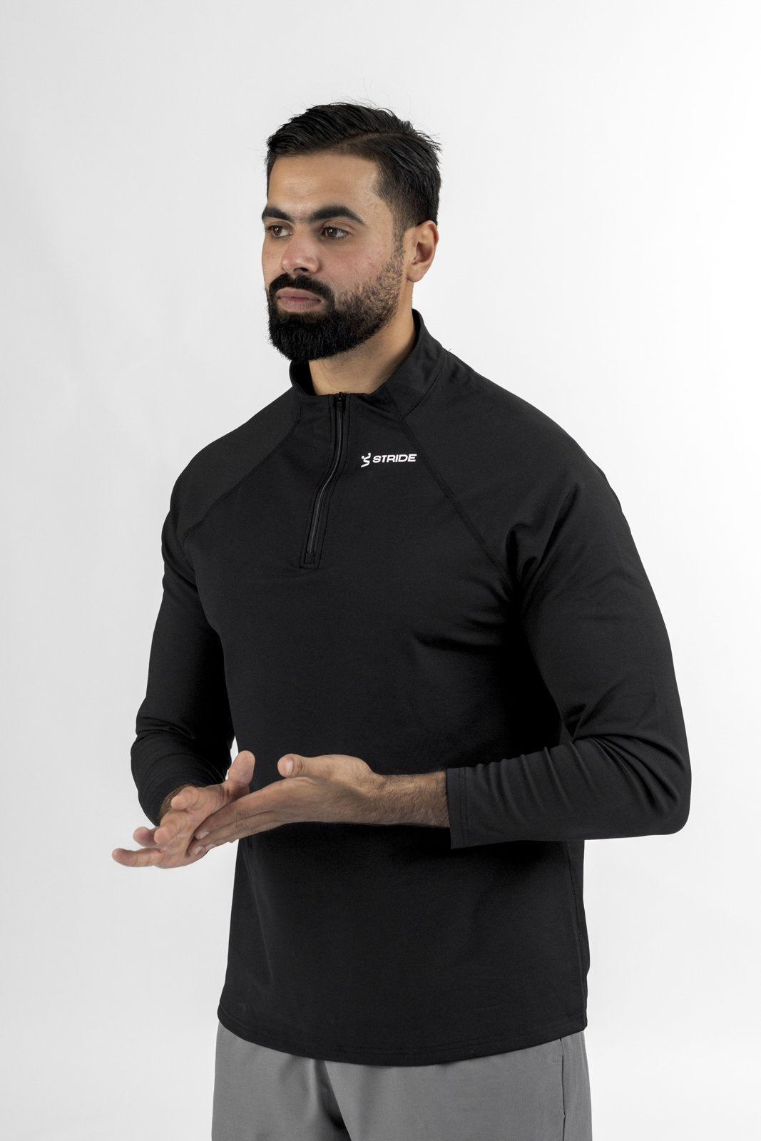 Half-Zip Overjacket - Black