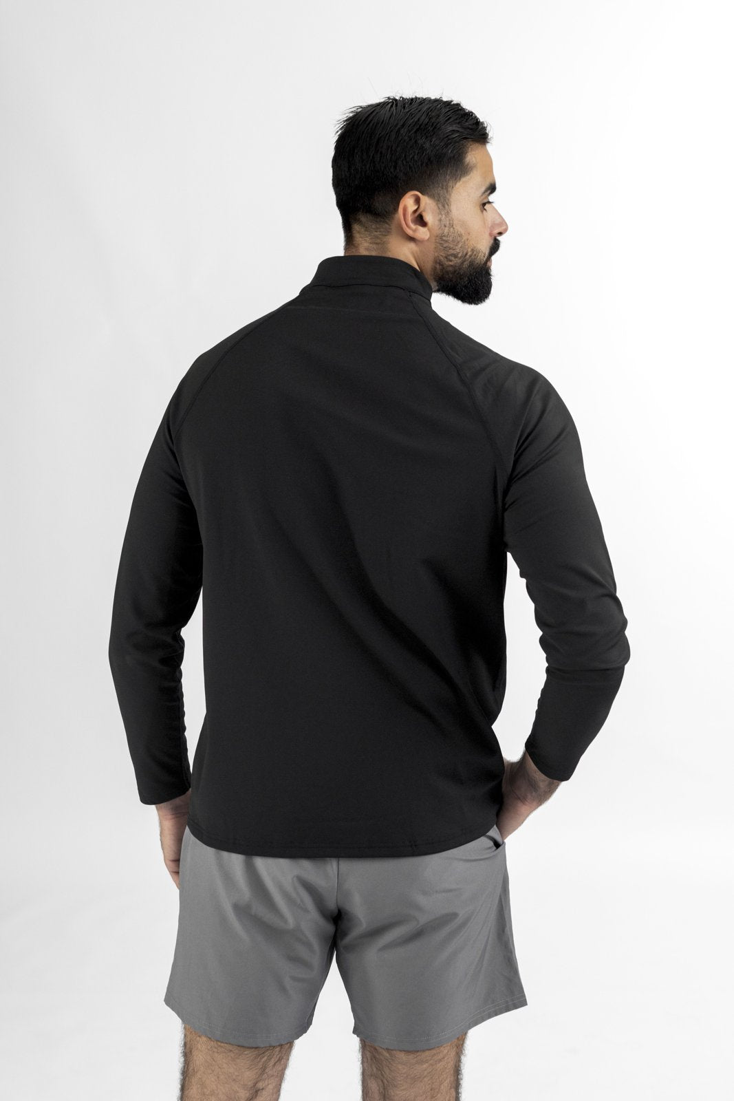 Half-Zip Overjacket - Black