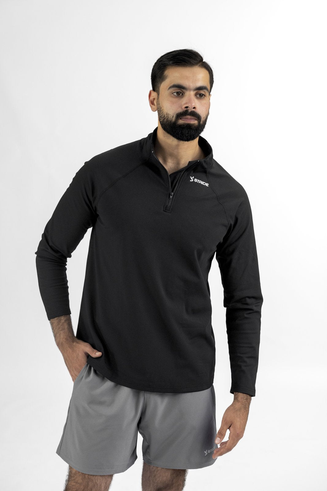 Half-Zip Overjacket - Black